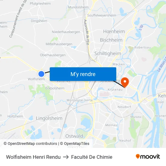 Wolfisheim Henri Rendu to Faculté De Chimie map