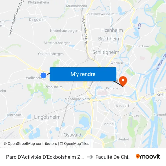 Parc D'Activités D'Eckbolsheim Zénith to Faculté De Chimie map