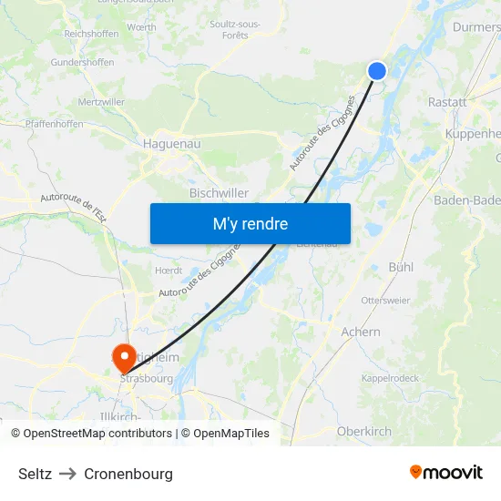 Seltz to Cronenbourg map