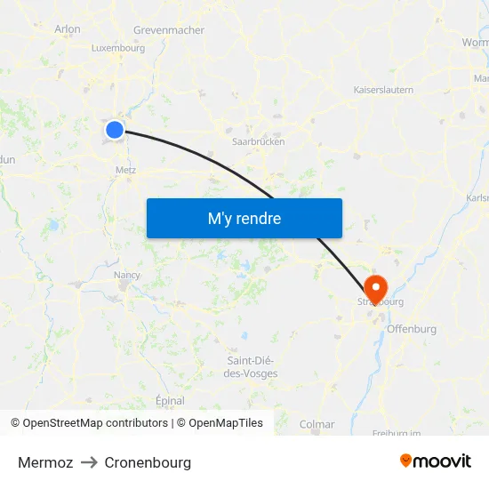 Mermoz to Cronenbourg map