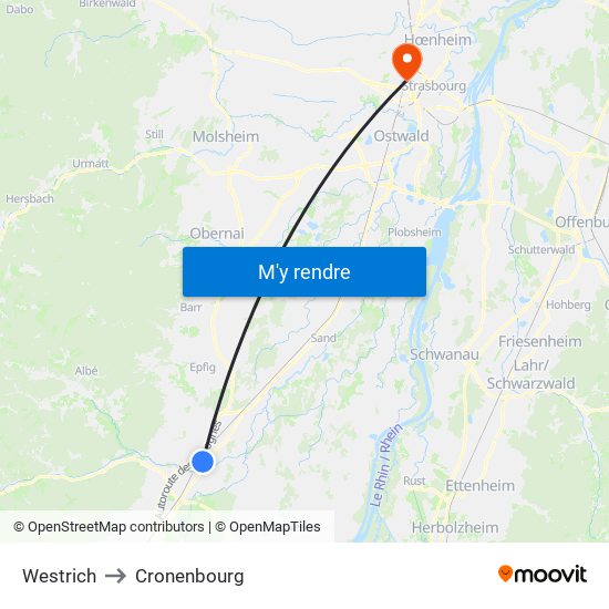 Westrich to Cronenbourg map