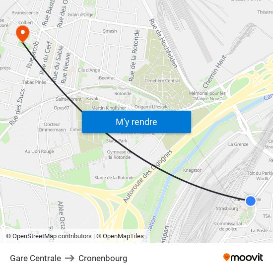 Gare Centrale to Cronenbourg map