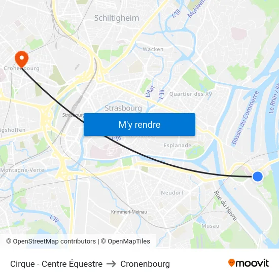 Cirque - Centre Équestre to Cronenbourg map