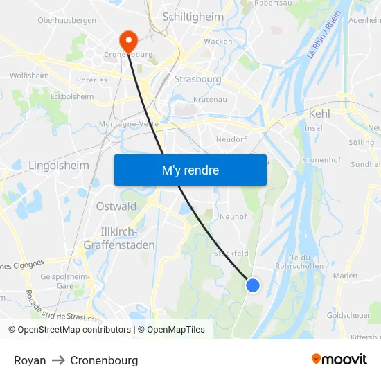 Royan to Cronenbourg map
