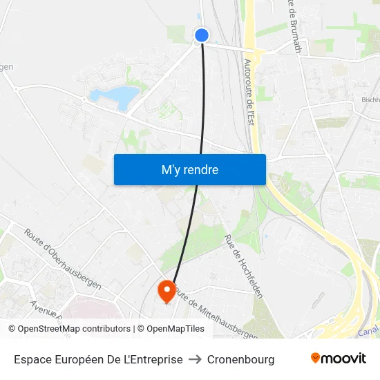 Espace Européen De L'Entreprise to Cronenbourg map