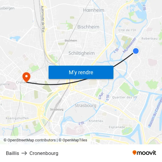Baillis to Cronenbourg map