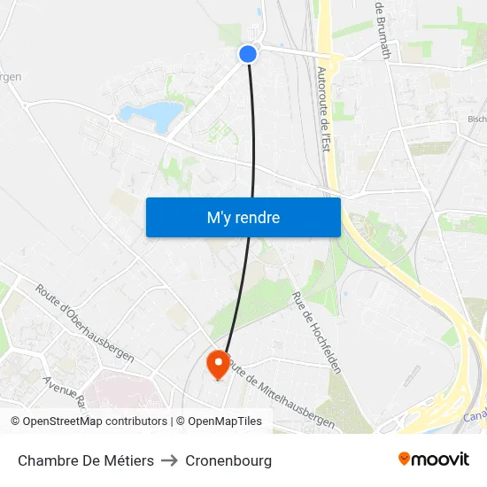 Chambre De Métiers to Cronenbourg map