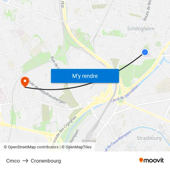 Cmco to Cronenbourg map