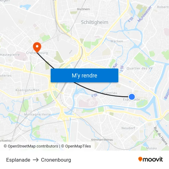 Esplanade to Cronenbourg map