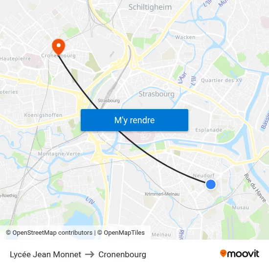 Lycée Jean Monnet to Cronenbourg map