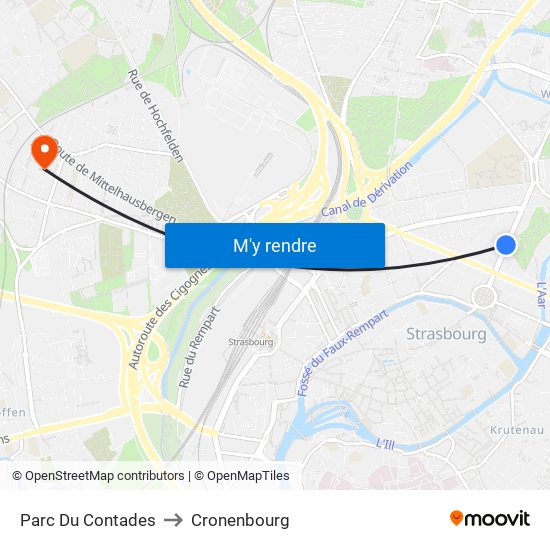 Parc Du Contades to Cronenbourg map
