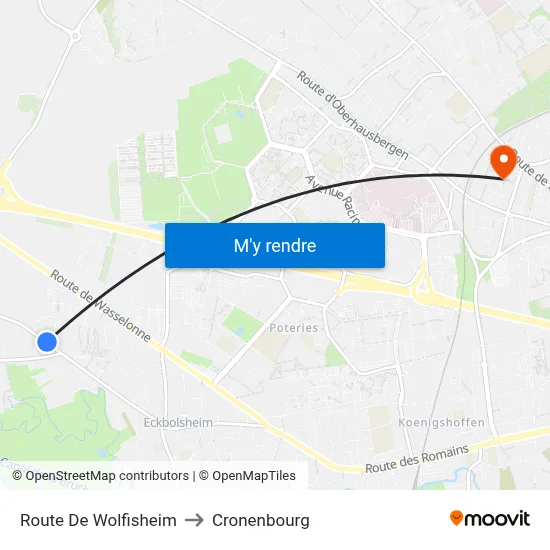 Route De Wolfisheim to Cronenbourg map