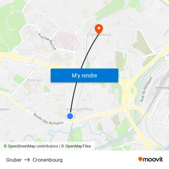 Gruber to Cronenbourg map