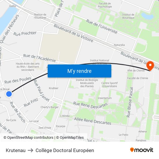 Krutenau to Collège Doctoral Européen map