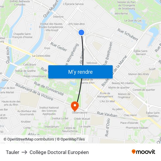 Tauler to Collège Doctoral Européen map