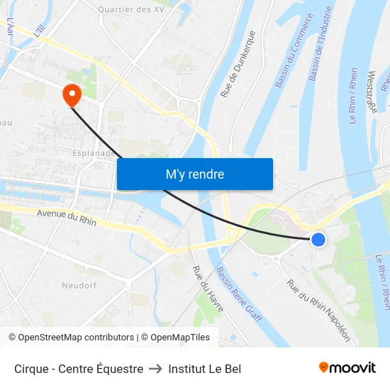 Cirque - Centre Équestre to Institut Le Bel map
