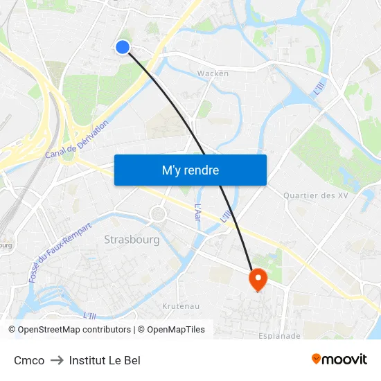 Cmco to Institut Le Bel map