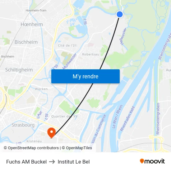 Fuchs AM Buckel to Institut Le Bel map