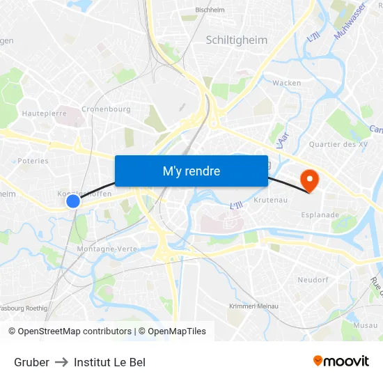 Gruber to Institut Le Bel map