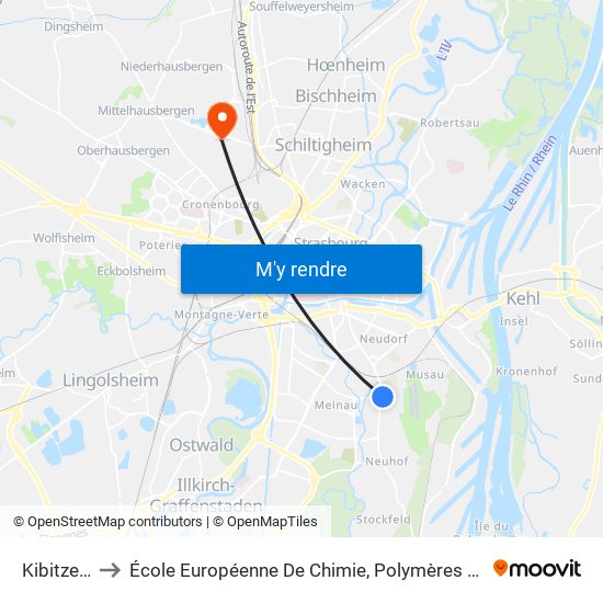 Kibitzenau to École Européenne De Chimie, Polymères Et Matériaux map