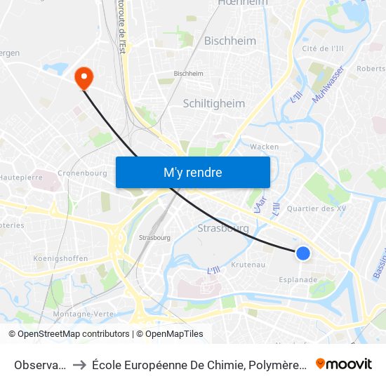 Observatoire to École Européenne De Chimie, Polymères Et Matériaux map