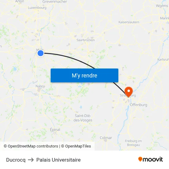 Ducrocq to Palais Universitaire map