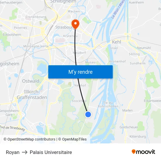 Royan to Palais Universitaire map