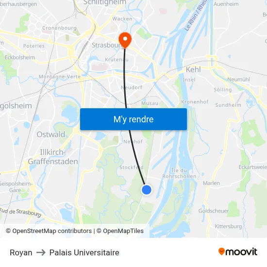 Royan to Palais Universitaire map