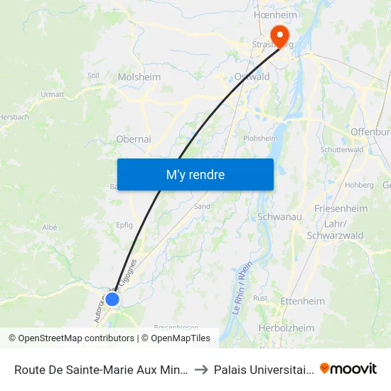 Route De Sainte-Marie Aux Mines to Palais Universitaire map
