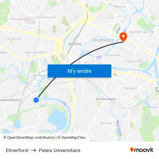 Elmerforst to Palais Universitaire map