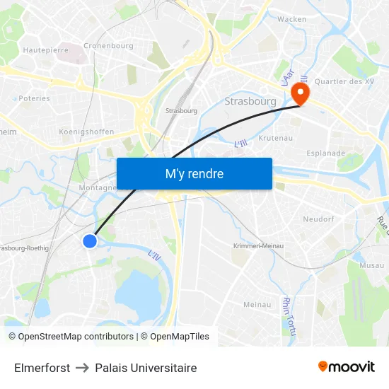Elmerforst to Palais Universitaire map