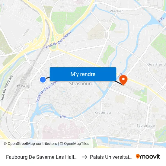 Faubourg De Saverne Les Halles to Palais Universitaire map