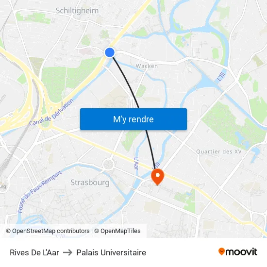 Rives De L'Aar to Palais Universitaire map