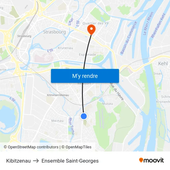 Kibitzenau to Ensemble Saint-Georges map