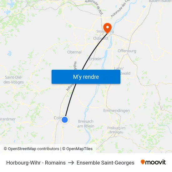 Horbourg-Wihr - Romains to Ensemble Saint-Georges map