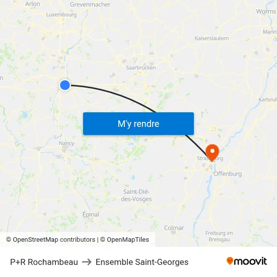 P+R Rochambeau to Ensemble Saint-Georges map