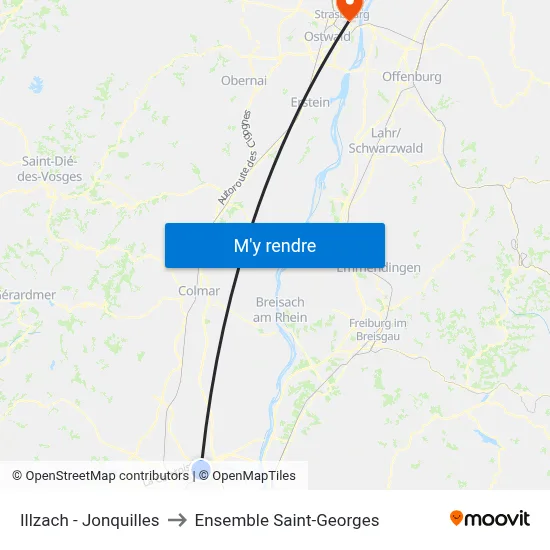 Illzach - Jonquilles to Ensemble Saint-Georges map