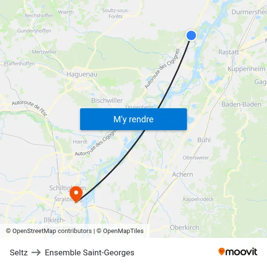 Seltz to Ensemble Saint-Georges map