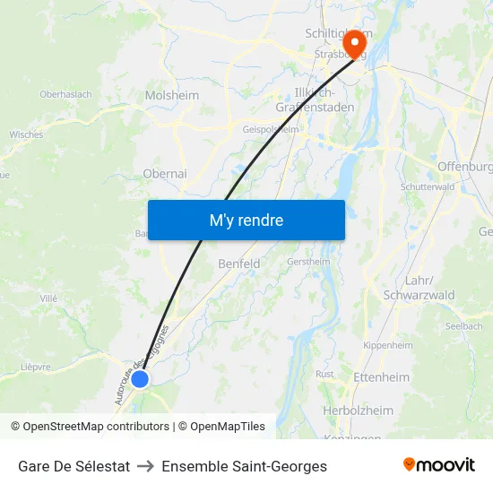 Gare De Sélestat to Ensemble Saint-Georges map