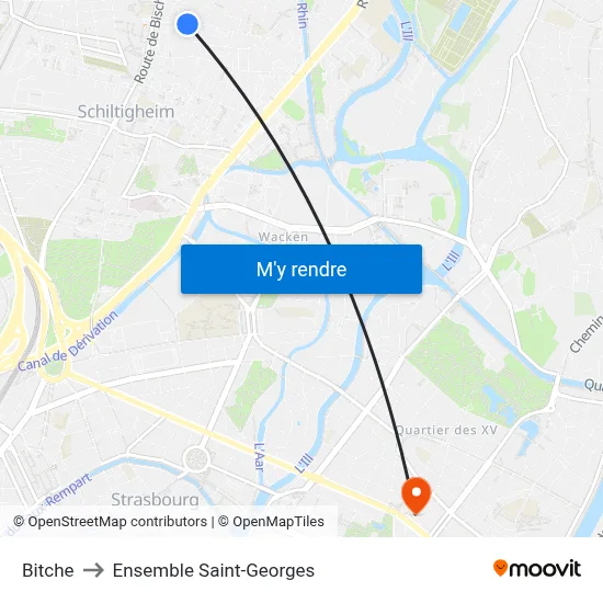 Bitche to Ensemble Saint-Georges map
