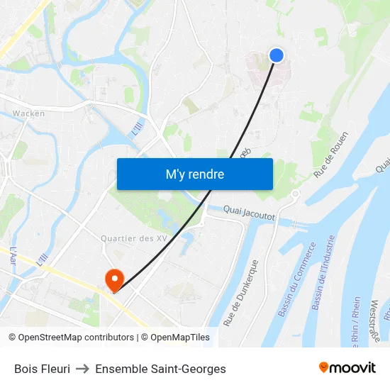 Bois Fleuri to Ensemble Saint-Georges map