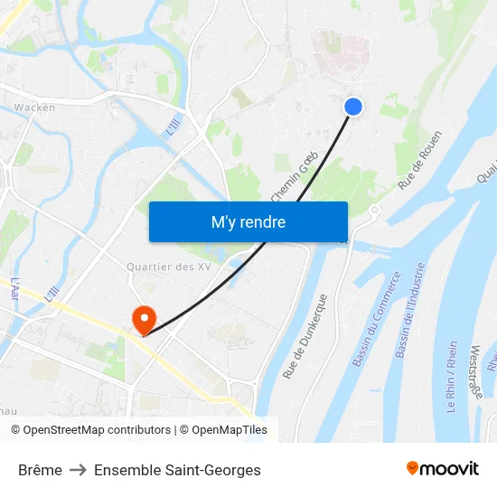 Brême to Ensemble Saint-Georges map