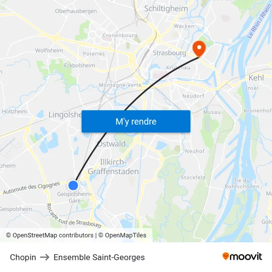Chopin to Ensemble Saint-Georges map