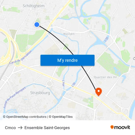 Cmco to Ensemble Saint-Georges map
