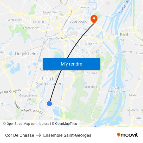 Cor De Chasse to Ensemble Saint-Georges map