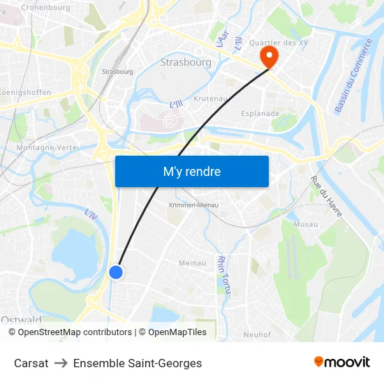 Carsat to Ensemble Saint-Georges map
