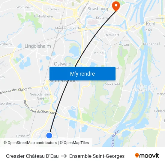 Cressier Château D'Eau to Ensemble Saint-Georges map