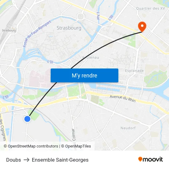Doubs to Ensemble Saint-Georges map