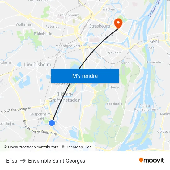 Elisa to Ensemble Saint-Georges map