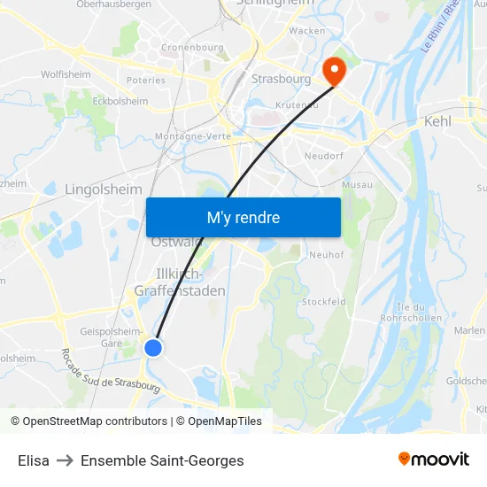 Elisa to Ensemble Saint-Georges map